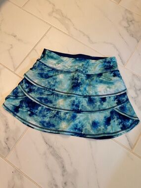 Ideology Blue Tie-Dye Tiered Skirt
